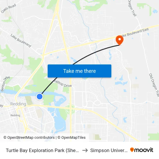 Turtle Bay Exploration Park (Sheraton) to Simpson University map