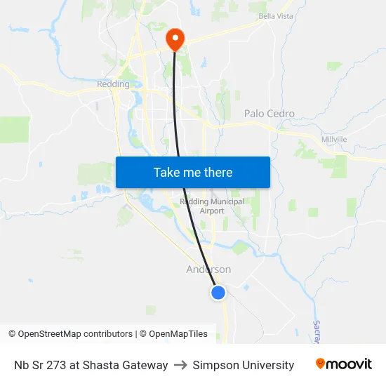 Nb Sr 273 at Shasta Gateway to Simpson University map