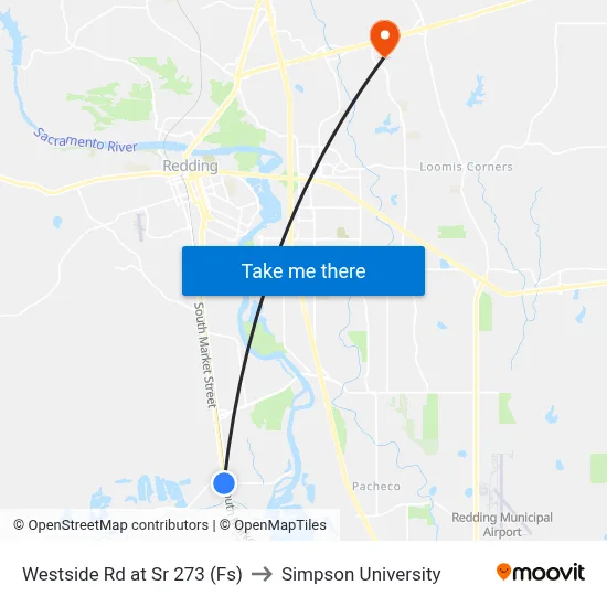 Westside Rd at Sr 273 (Fs) to Simpson University map