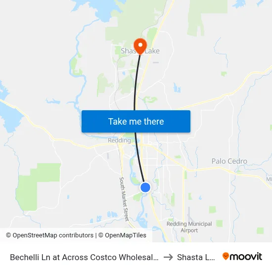 Bechelli Ln at Across Costco Wholesale (Fs) to Shasta Lake map