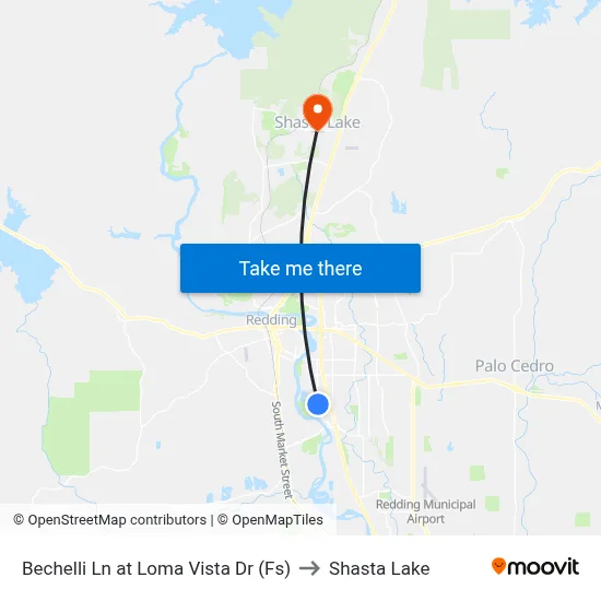 Bechelli Ln at Loma Vista Dr (Fs) to Shasta Lake map