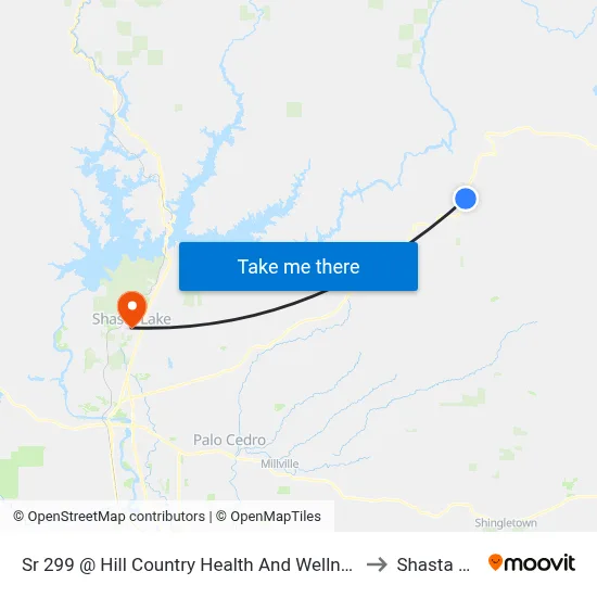 Sr 299 @ Hill Country Health And Wellness Center to Shasta Lake map