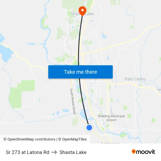 Sr 273 at Latona Rd to Shasta Lake map