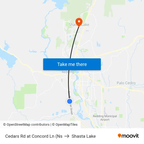 Cedars Rd at Concord Ln (Ns to Shasta Lake map
