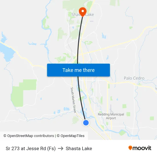 Sr 273 at Jesse Rd (Fs) to Shasta Lake map