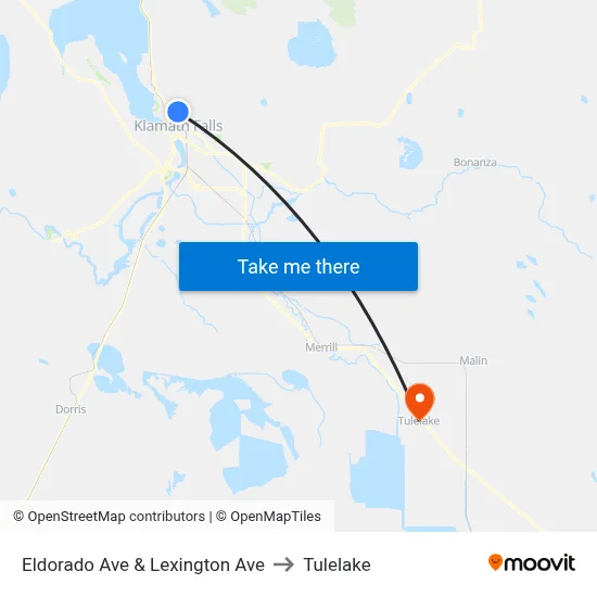 Eldorado Ave & Lexington Ave to Tulelake map