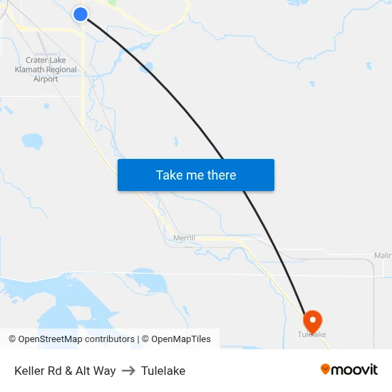 Keller Rd & Alt Way to Tulelake map