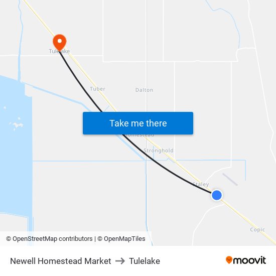 Newell Homestead Market to Tulelake map