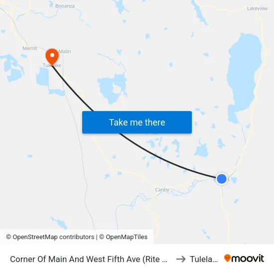 Corner Of Main And West Fifth Ave (Rite Aid) to Tulelake map