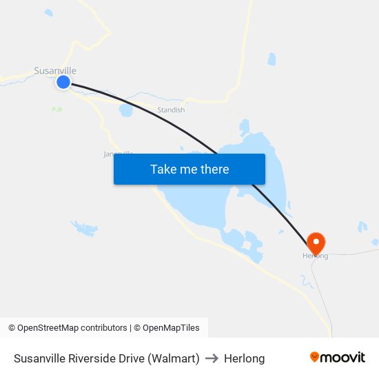 Susanville Riverside Drive (Walmart) to Herlong map