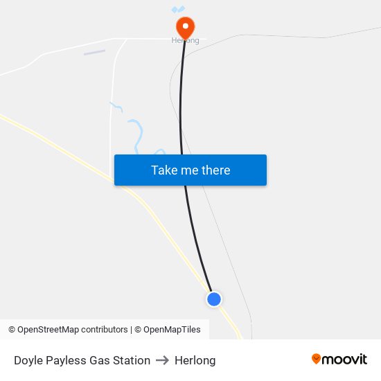 Doyle Payless Gas Station to Herlong map