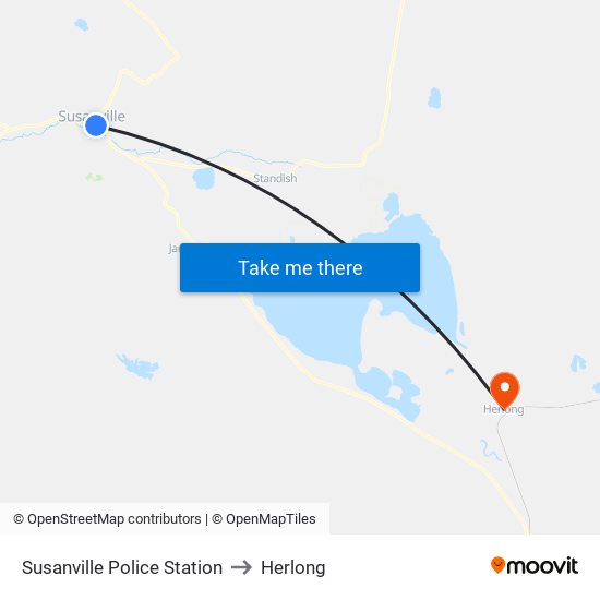 Susanville Police Station to Herlong map