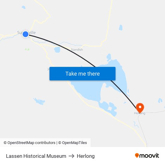 Lassen Historical Museum to Herlong map