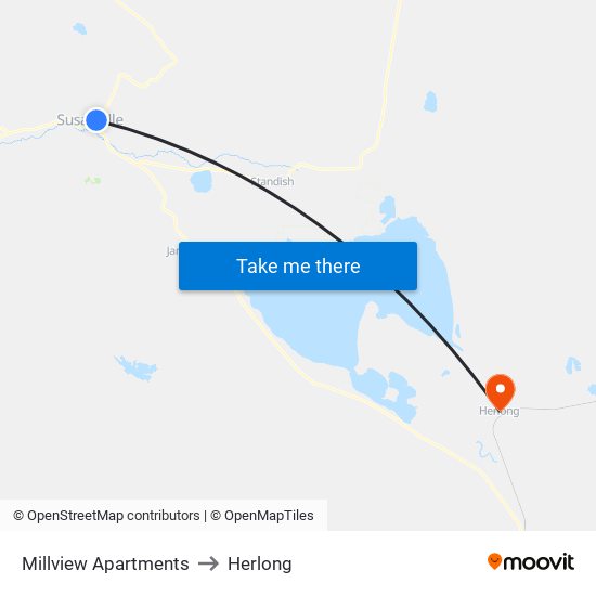 Millview Apartments to Herlong map