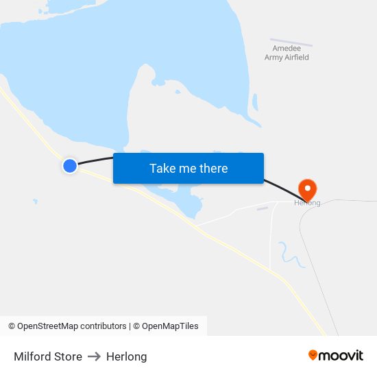 Milford Store to Herlong map