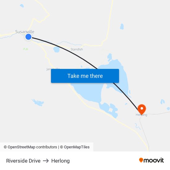 Riverside Drive to Herlong map
