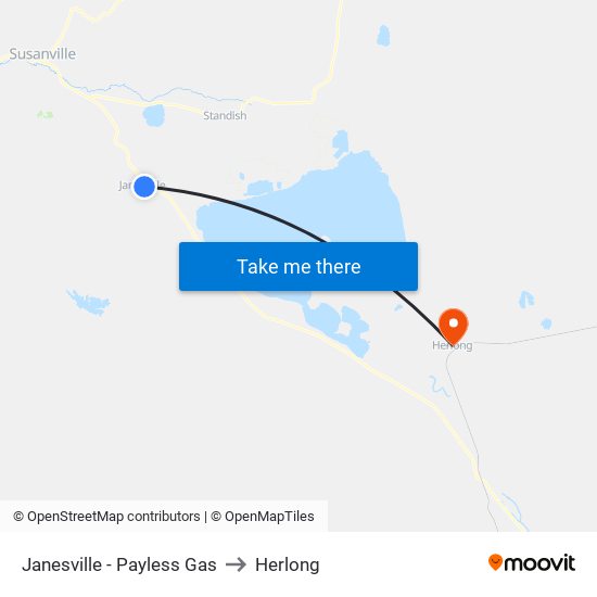 Janesville - Payless Gas to Herlong map