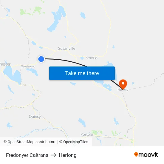 Fredonyer Caltrans to Herlong map