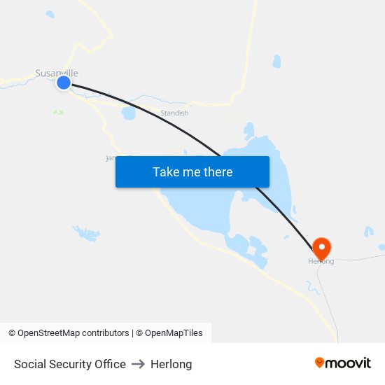 Social Security Office to Herlong map