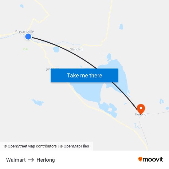 Walmart to Herlong map