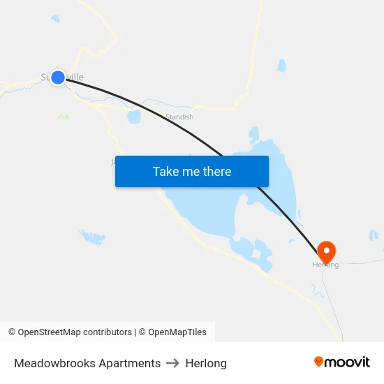Meadowbrooks Apartments to Herlong map