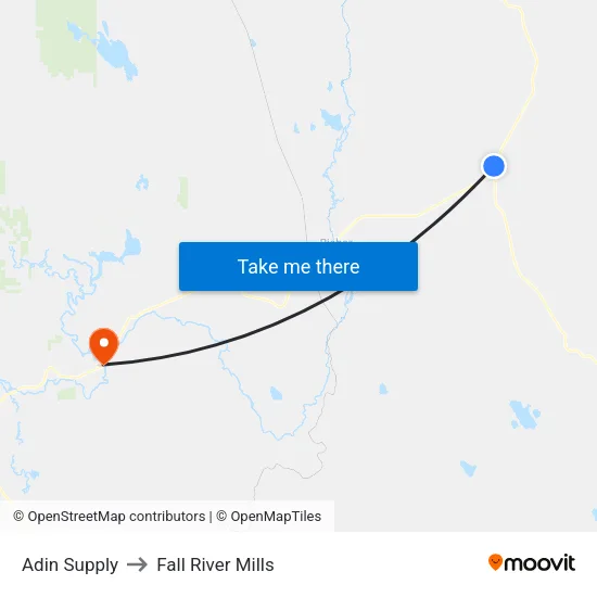 Adin Supply to Fall River Mills map