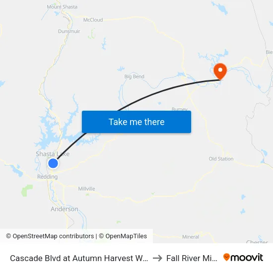 Cascade Blvd at Autumn Harvest Way to Fall River Mills map
