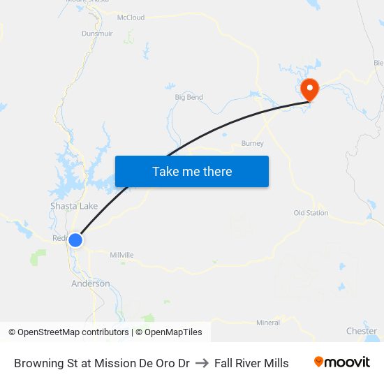 Browning St at Mission De Oro Dr to Fall River Mills map