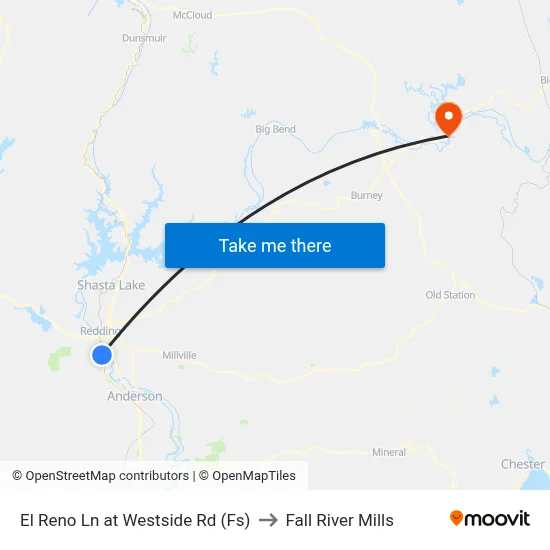 El Reno Ln at Westside Rd (Fs) to Fall River Mills map