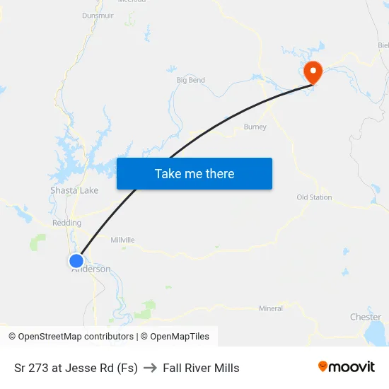 Sr 273 at Jesse Rd (Fs) to Fall River Mills map
