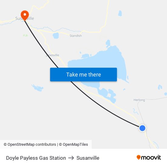 Doyle Payless Gas Station to Susanville map