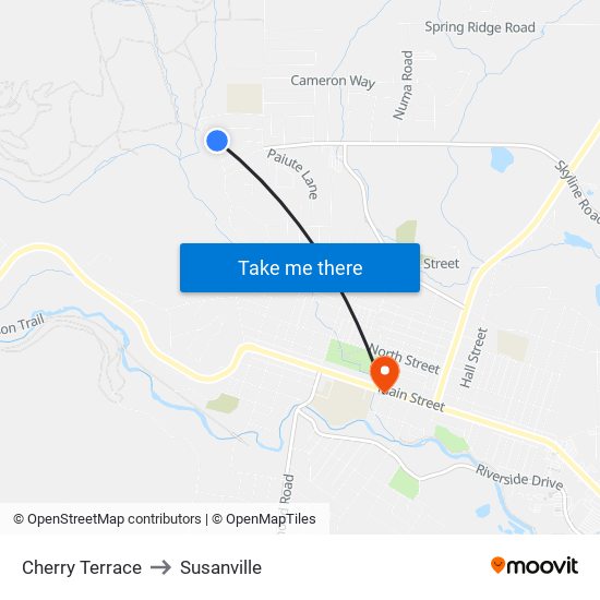 Cherry Terrace to Susanville map