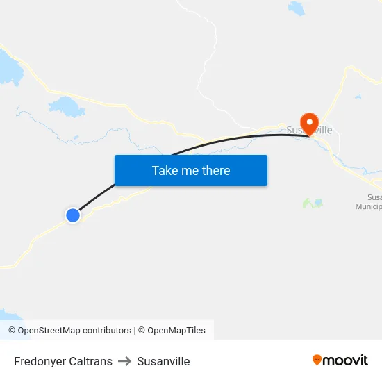 Fredonyer Caltrans to Susanville map