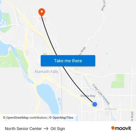 North Senior Center to Oit Sign map