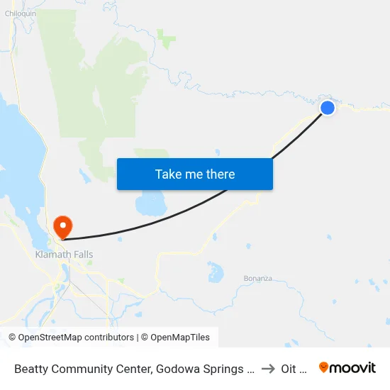 Beatty Community Center, Godowa Springs Rd Bus Shelter to Oit Sign map