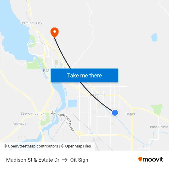 Madison St & Estate Dr to Oit Sign map