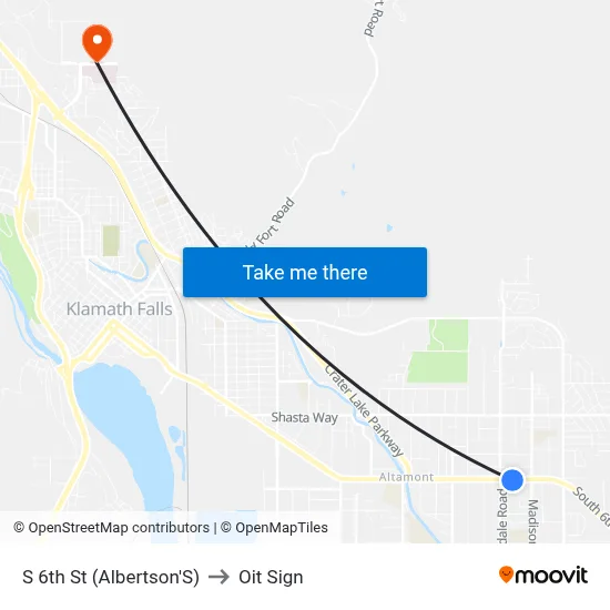S 6th St (Albertson'S) to Oit Sign map
