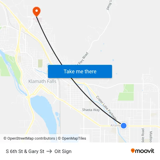 S 6th St & Gary St to Oit Sign map