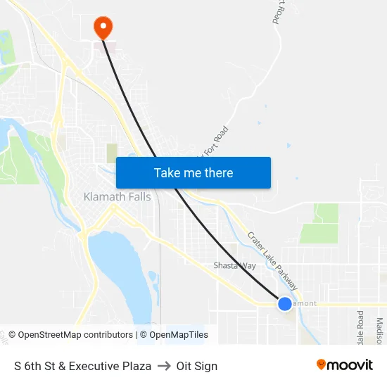S 6th St & Executive Plaza to Oit Sign map