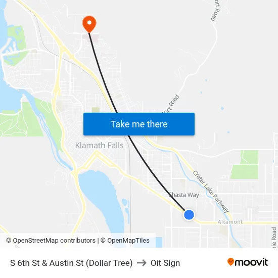 S 6th St & Austin St (Dollar Tree) to Oit Sign map