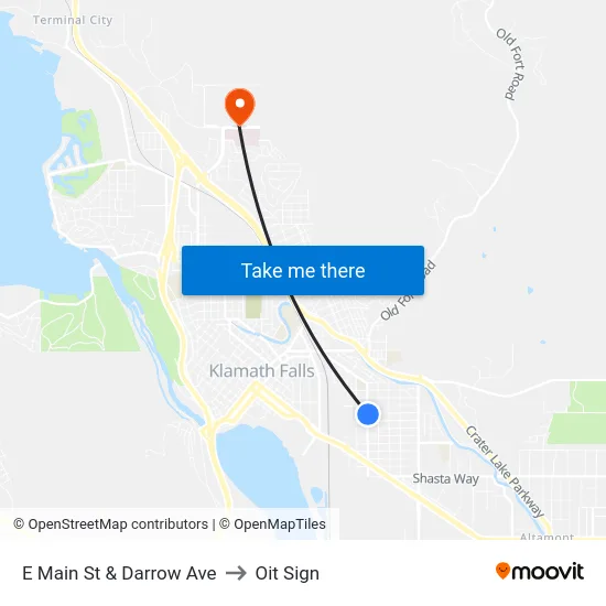 E Main St & Darrow Ave to Oit Sign map