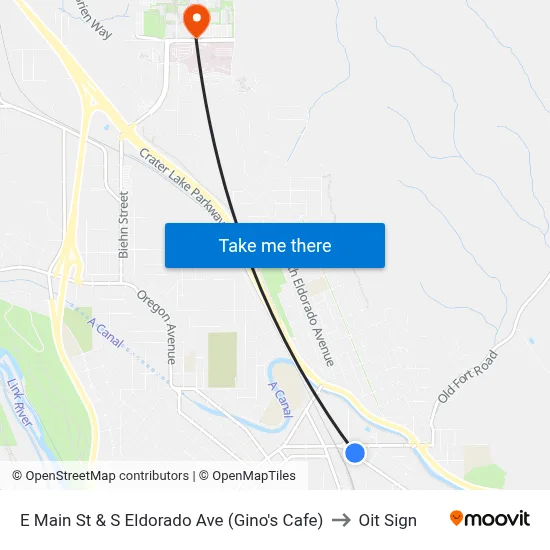 E Main St & S Eldorado Ave (Gino's Cafe) to Oit Sign map