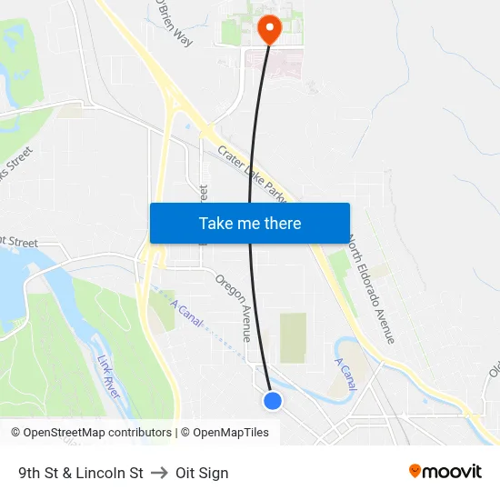 9th St & Lincoln St to Oit Sign map