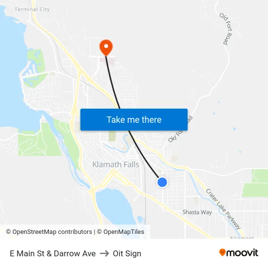 E Main St & Darrow Ave to Oit Sign map