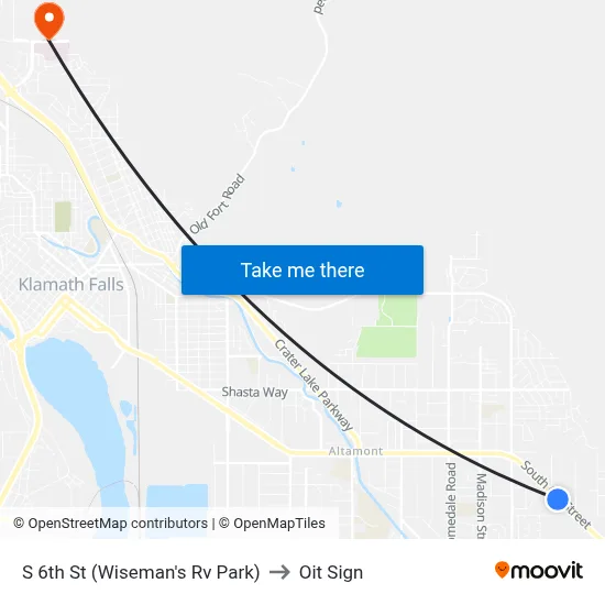 S 6th St (Wiseman's Rv Park) to Oit Sign map