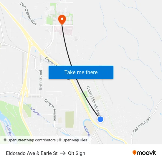 Eldorado Ave & Earle St to Oit Sign map