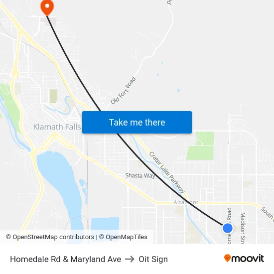 Homedale Rd & Maryland Ave to Oit Sign map