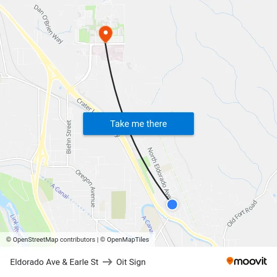 Eldorado Ave & Earle St to Oit Sign map
