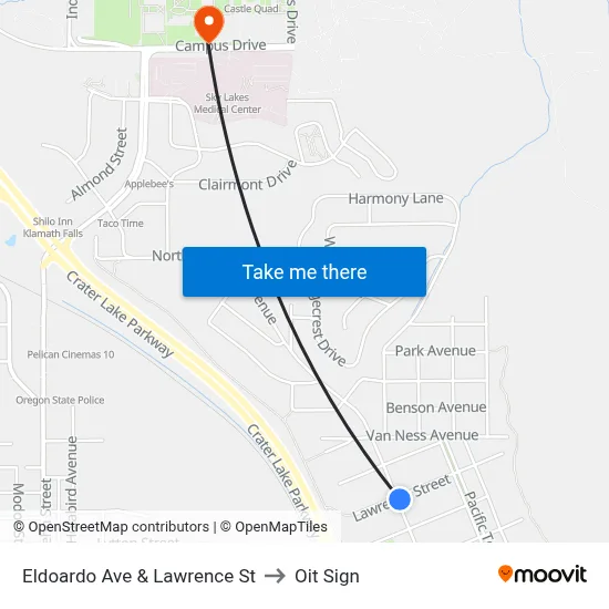 Eldoardo Ave & Lawrence St to Oit Sign map