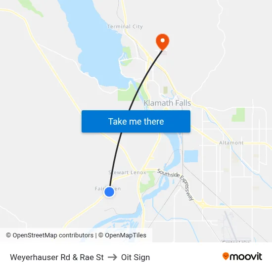 Weyerhauser Rd & Rae St to Oit Sign map